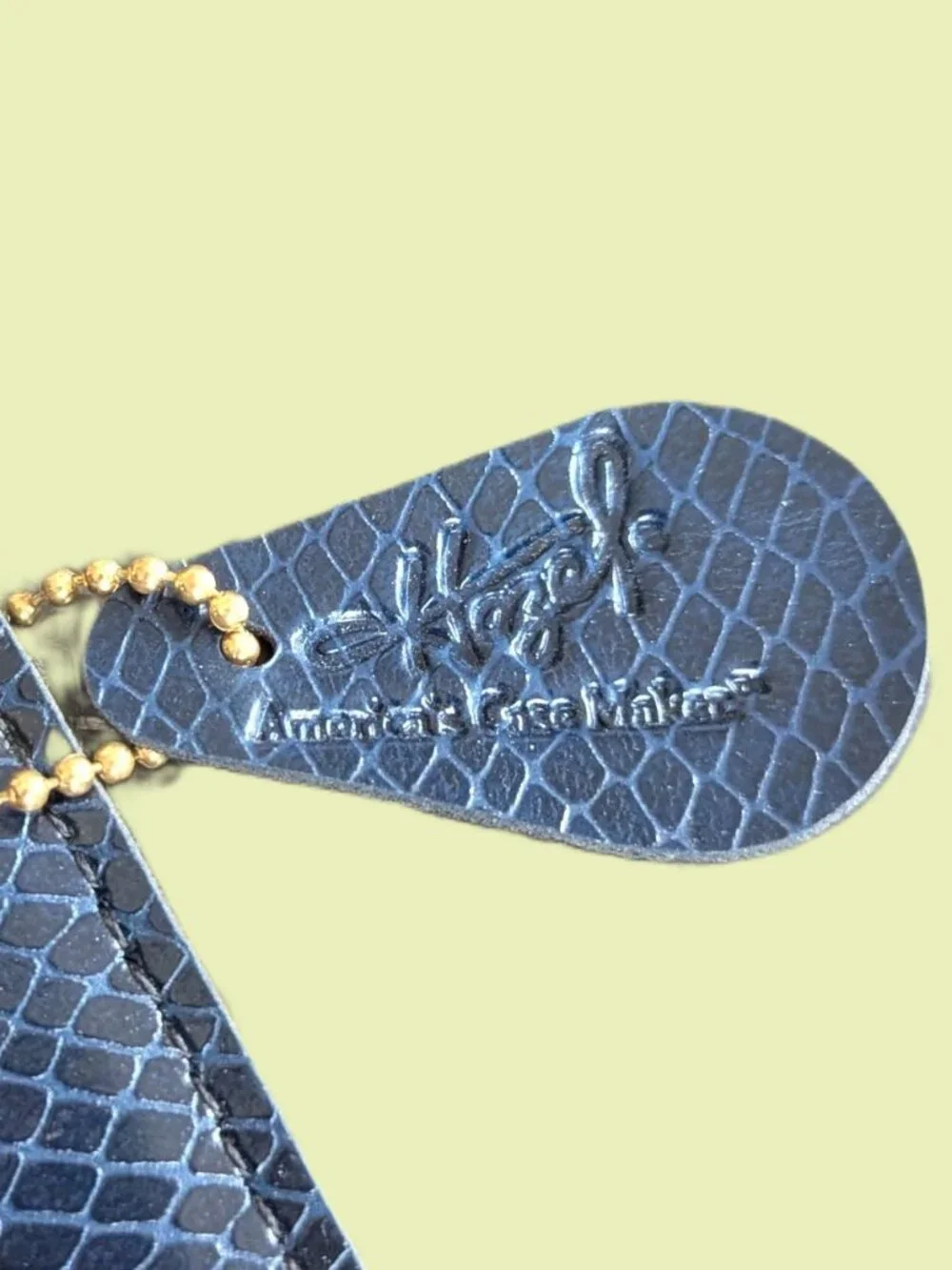 Hazel's Blue Leather Snakeskin embossed Briefcase with retractable handles